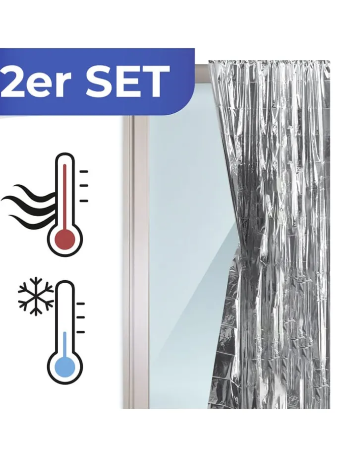 2er-Set: Isolierschutz-Folien in Silber - (L)220 x (B)90 cm