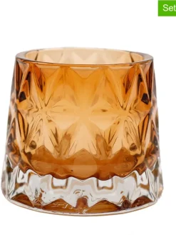 2er-Set: Kerzenständer in Orange/ Rosa - (H)10,5 cm