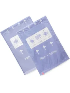 2er-Set: Kompressionsbeutel "Roll up M" in Lila - (L)65 x (B)45 cm