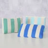 3er-Set: Kosmetiktaschen "Stripe' In Blau/ Mint - (B)16,5 x (H)11,5 x (T)1 cm