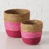 2er-Set: Körbe "Rosaly" in Hellbraun/ Rosa
