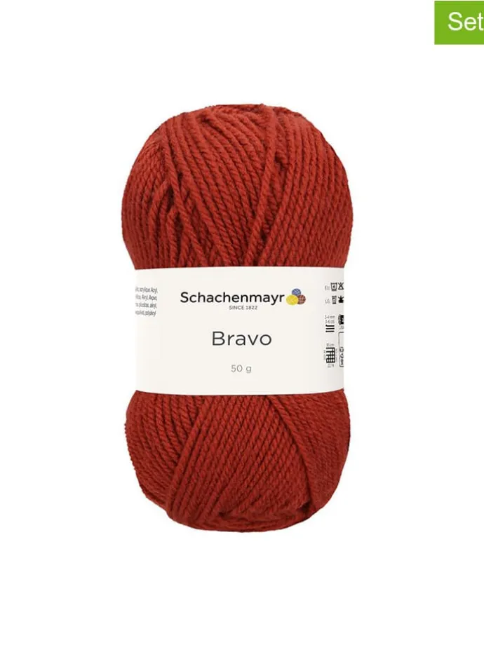 20er-Set: Kunstfasergarne ''Bravo'' in Rostbraun - 20x 50 g