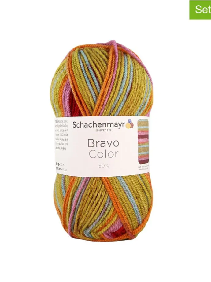 20er-Set: Kunstfasergarne ''Bravo Color'' in Bunt - 20x 50 g