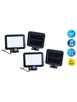 2er-Set: LED-Solar-Außenwandleuchten