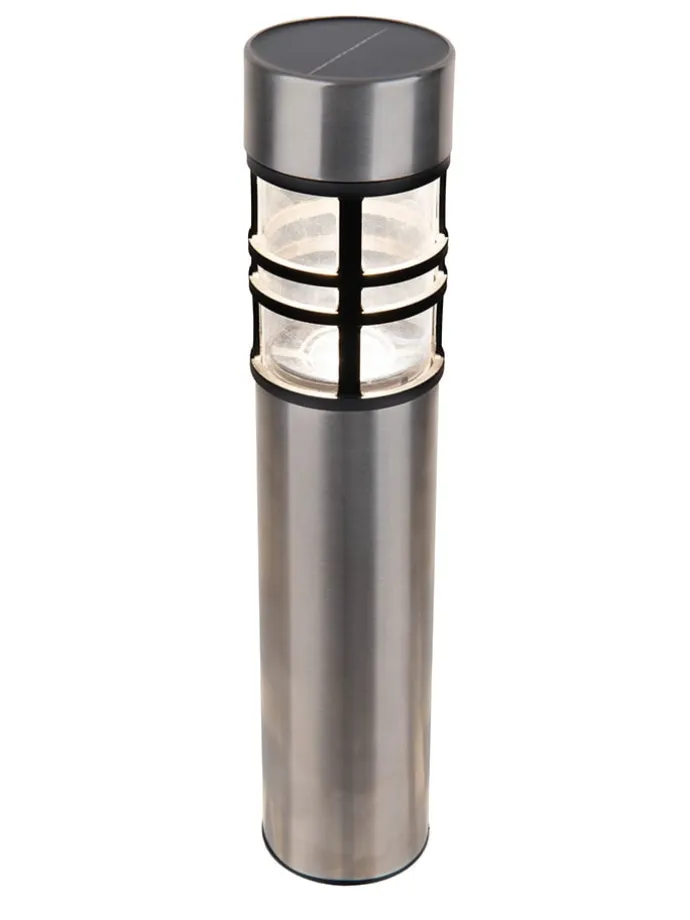 3er-Set: LED-Solar-Gartenspieße "Bobby" in Silber/ Schwarz - (H)42 cm