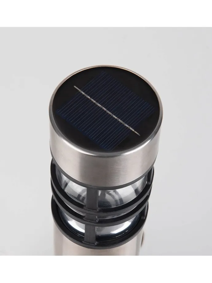 3er-Set: LED-Solar-Gartenspieße "Bobby" in Silber/ Schwarz - (H)42 cm