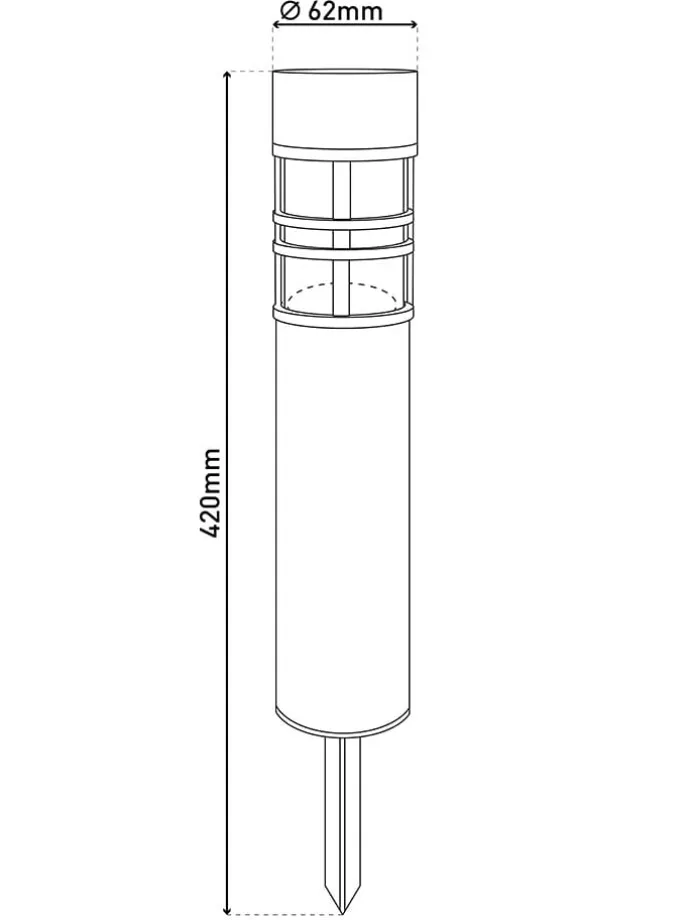 3er-Set: LED-Solar-Gartenspieße "Bobby" in Silber/ Schwarz - (H)42 cm