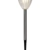 4er-Set: LED-Solar-Gartenstecker "Palma" in Silber - (L)28 x (B)12 cm