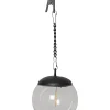 3er-Set: LED-Solar-Kugeln "Globe" in Schwarz - (H)29 x Ø 10 cm