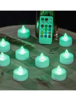 10er-Set: LED-Teelichter in Weiß - (H)4,1 cm - Ø 3,8 cm