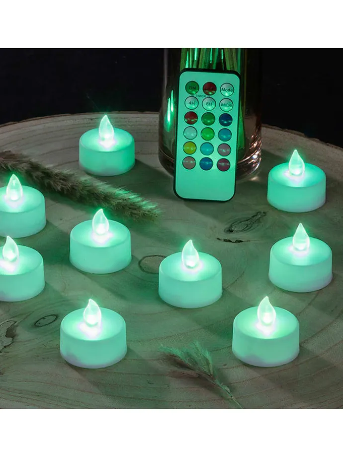 10er-Set: LED-Teelichter in Weiß - (H)4,1 cm - Ø 3,8 cm