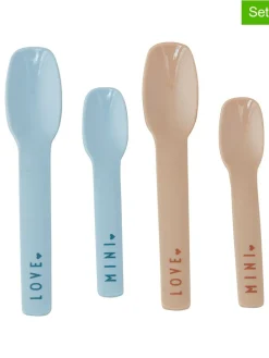 4er-Set: Löffel "Mini Favourite" in Hellblau/ Beige