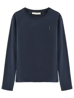 2er-Set: Longsleeves in Dunkelblau/ Weiß