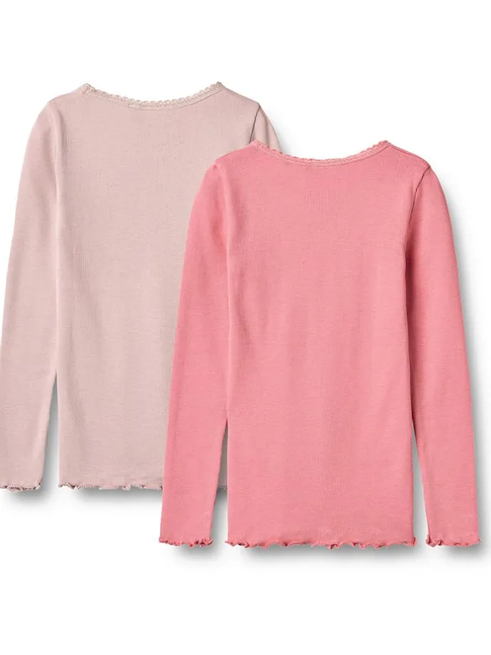 2er-Set: Longsleeves "Reese" in Rosa/ Pink
