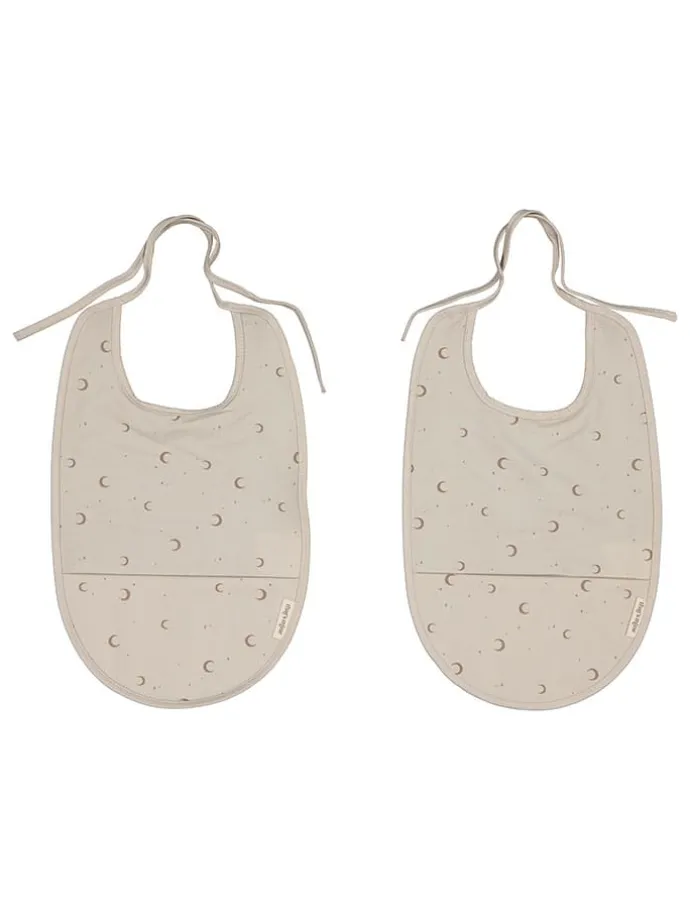 2er-Set: Lätzchen "Calm moon" in Beige