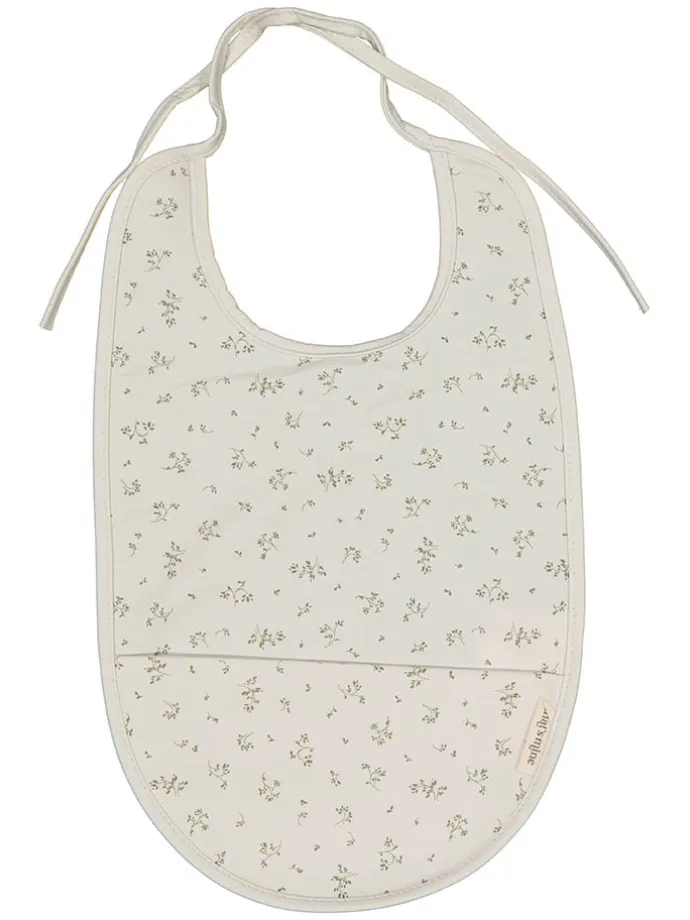 2er-Set: Lätzchen "Secret garden olive" in Creme