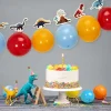 3er-Set: Luftballongirlanden "Dinosaure" in Rot/ Gelb/ Hellblau