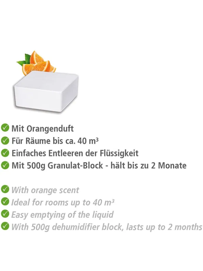 2er-Set: Luftentfeuchter-Nachfüllpack "Cube Orange" in Weiß