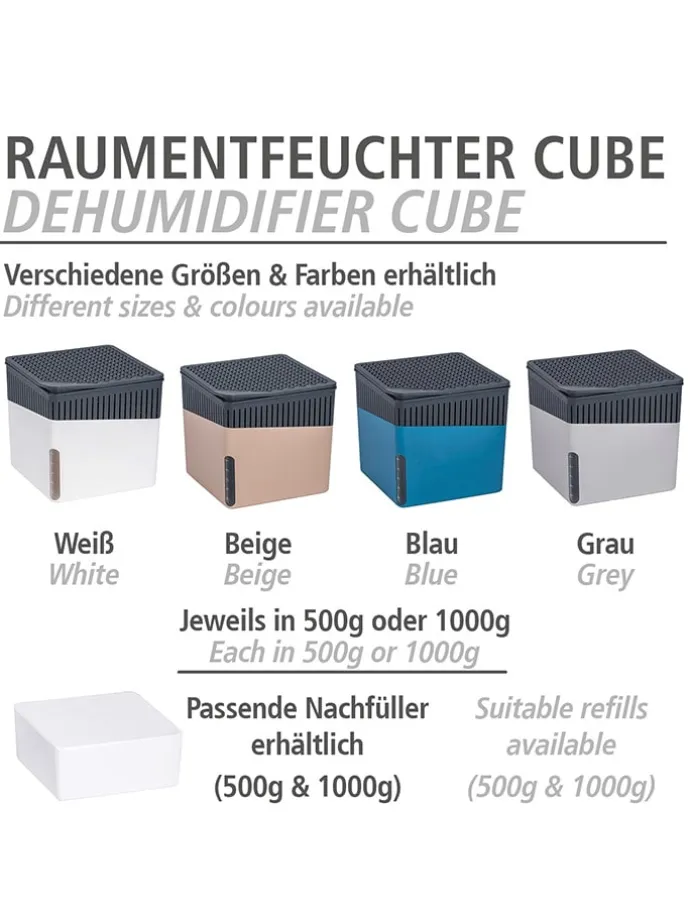 2er-Set: Luftentfeuchter-Nachfüllpack "Cube Orange" in Weiß