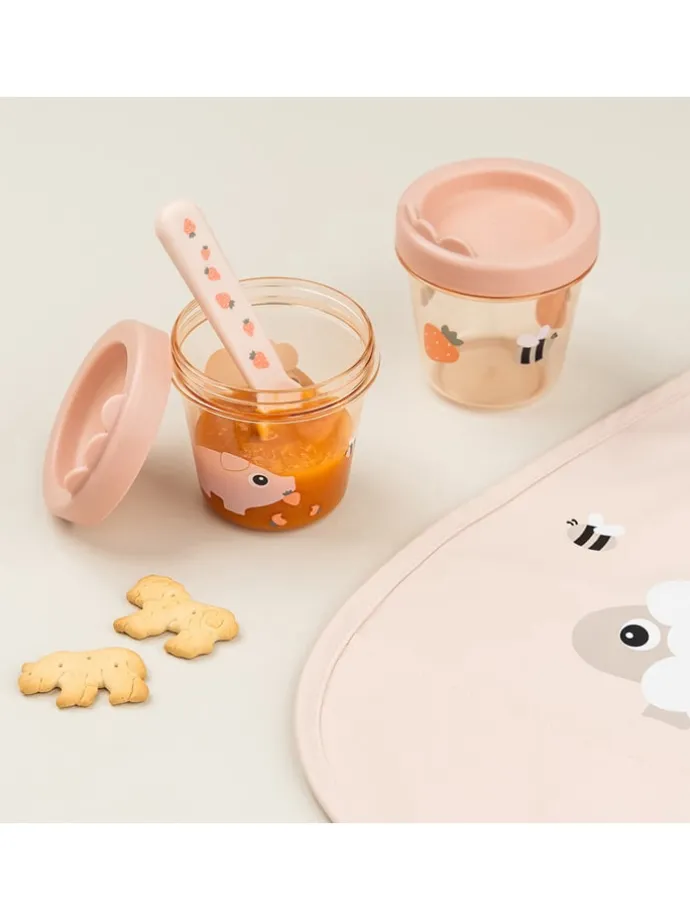 2er-Set: Lunchdosen "Tiny farm" in Rosa - 150 ml
