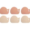 6er-Set: Mini-Badewannenmatten "Whales Rose Mix" in Rosa