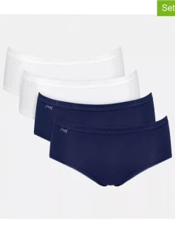 4er-Set: Pantys in Weiß/ Dunkelblau