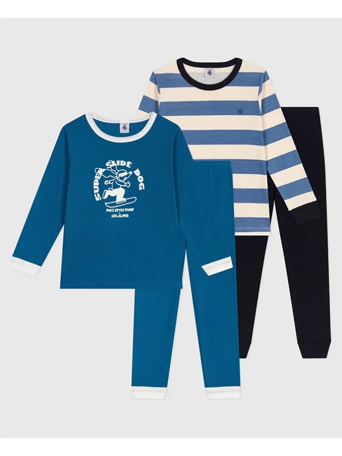 2er-Set: Pyjamas in Blau/ Schwarz
