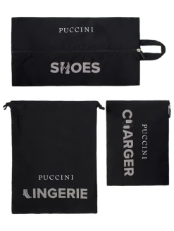 6er-Set: Reiseorganizer in Schwarz