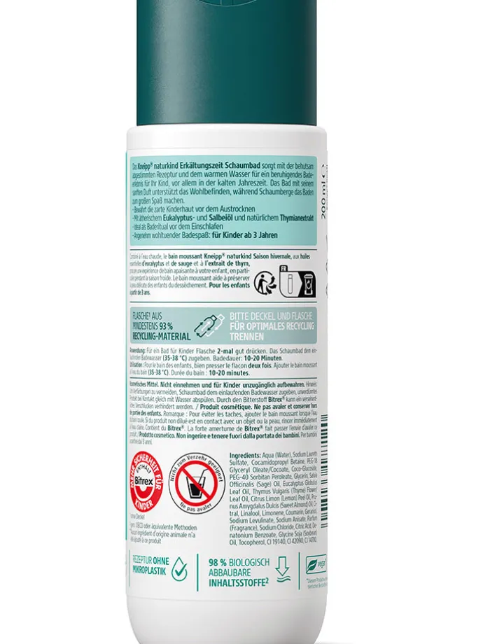 6er-Set: Schaumbad "Naturkind Erkältungszeit", je 200 ml