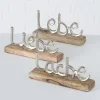 3er-Set: Schriftzüge "Jillien" in Silber/ Hellbraun - (H)12 cm