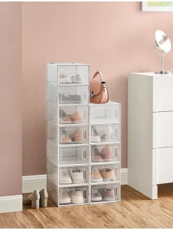 12er-Set: Schuhboxen in Transparent - (B)23 x (H)14,3 x (T)33,5 cm