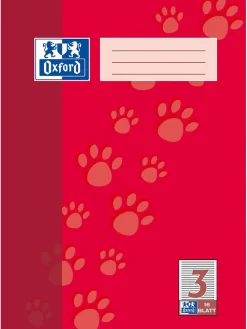 10er-Set: Schulhefte "Oxford - Lineatur 3" in Rot - DIN A4