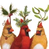 2er-Set: Servietten "Holiday Party" in Hellbraun/ Rot - 2x 20 Stück