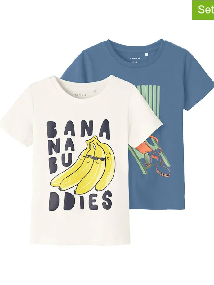 2er-Set: Shirts "Dean" in Blau/ Weiß