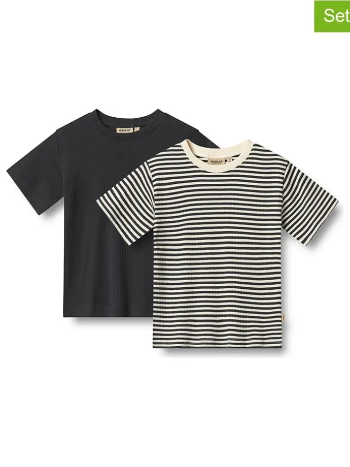 2er-Set: Shirts "Fabian" in Beige/ Schwarz