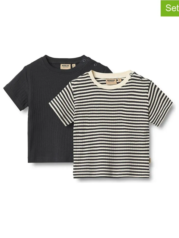 2er-Set: Shirts "Fabian" in Schwarz/ Beige