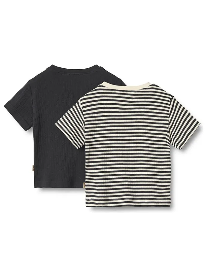 2er-Set: Shirts "Fabian" in Schwarz/ Beige