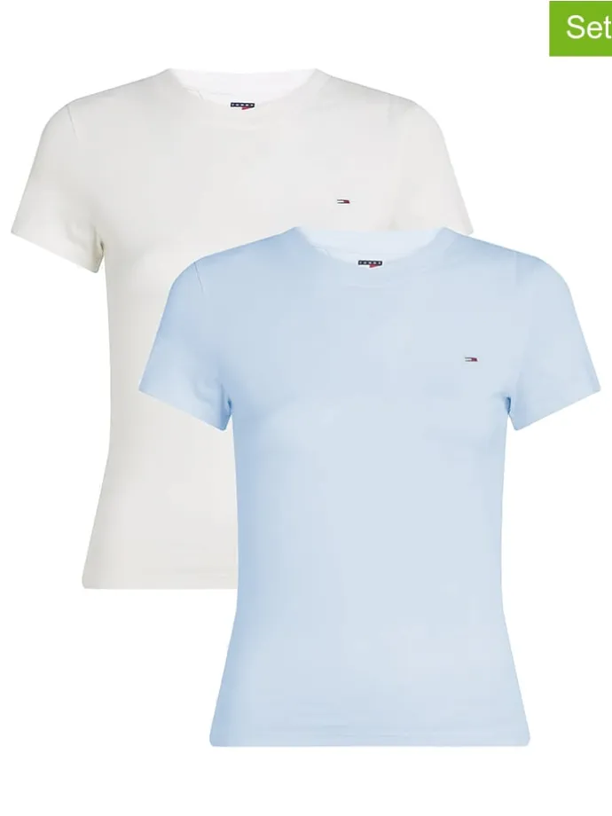 2er-Set: Shirts in Creme/ Hellblau