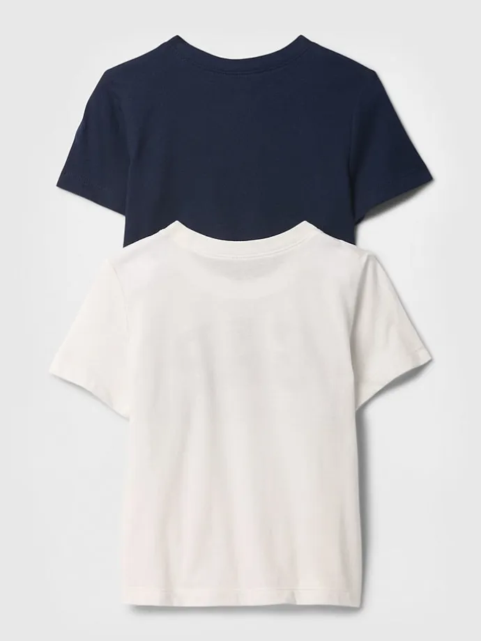 2er-Set: Shirts in Dunkelblau/ Weiß