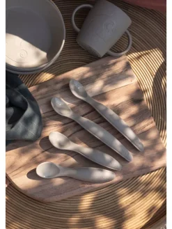 2er-Set: Silikon-Esslernlöffel in Beige - je (L)16 cm