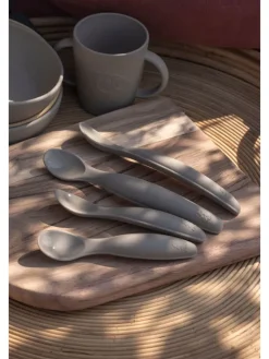 2er-Set: Silikon-Esslernlöffel in Beige - je (L)16 cm