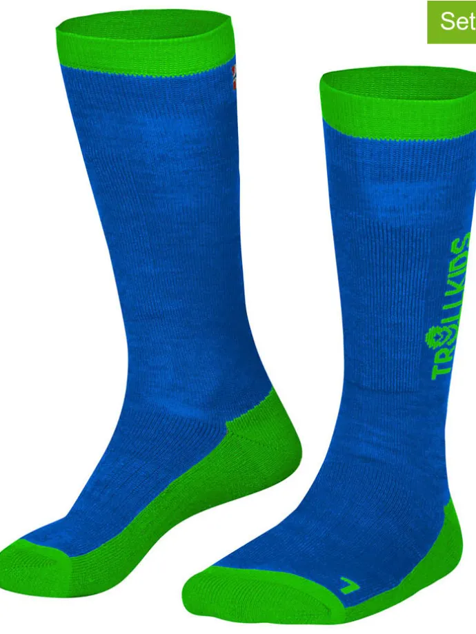 2er-Set: Ski-/ Snowboardsocken "Kids Ski" in Blau