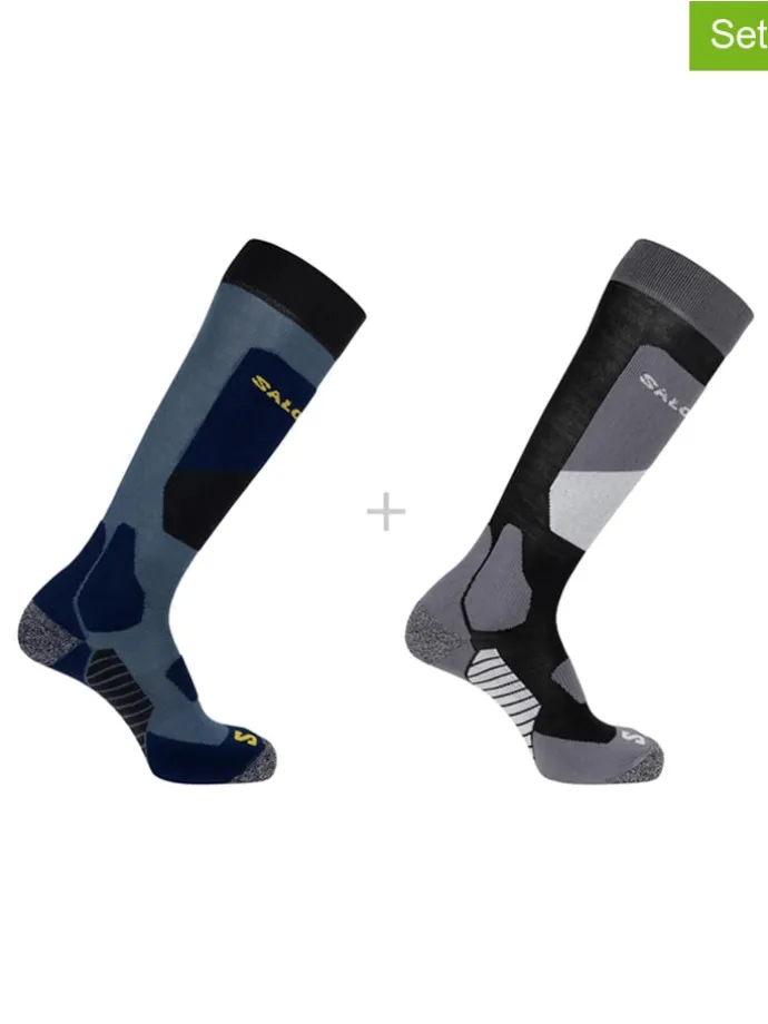 2er-Set: Ski-/ Snowboardsocken "Access" in Schwarz/ Blau