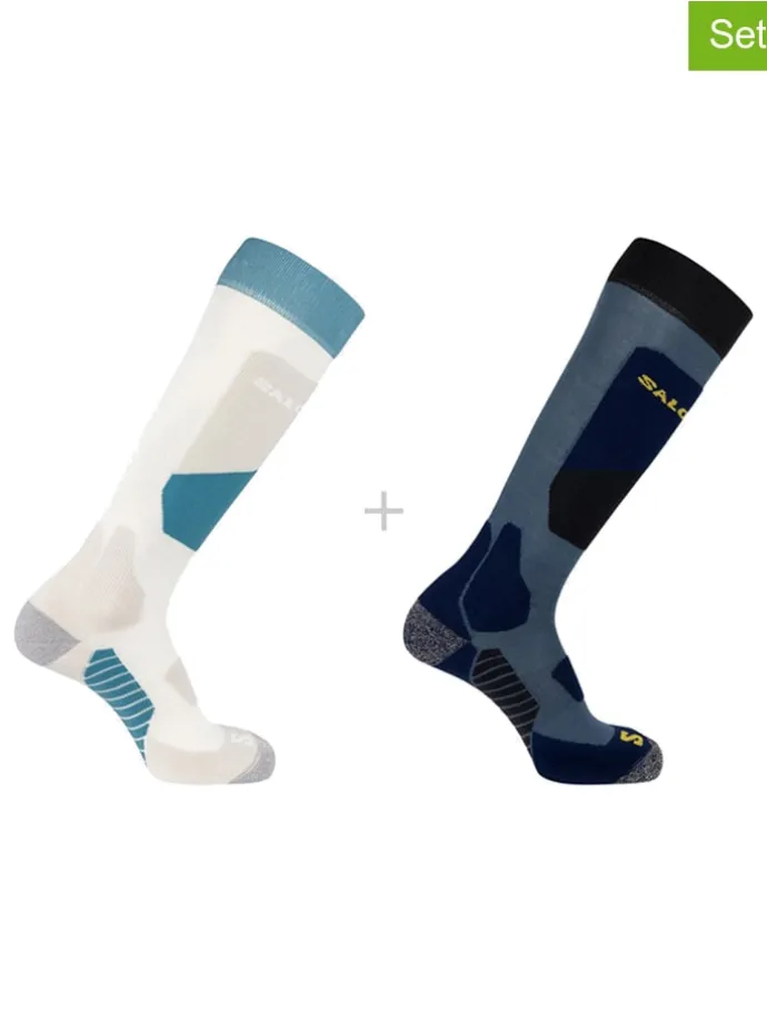 2er-Set: Ski-/ Snowboardsocken "Access" in Blau/ Creme