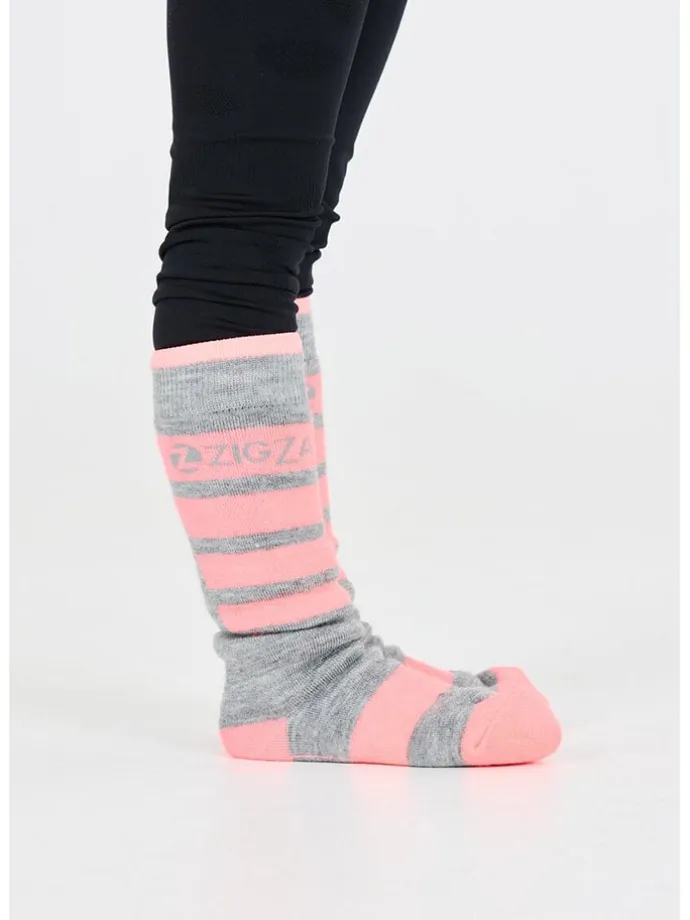 2er-Set: Ski-/ Snowboardsocken "Znow" in Grau/ Rosa