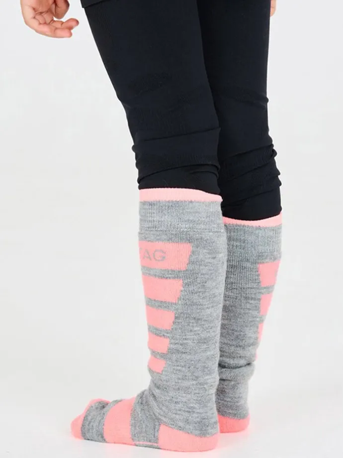 2er-Set: Ski-/ Snowboardsocken "Znow" in Grau/ Rosa