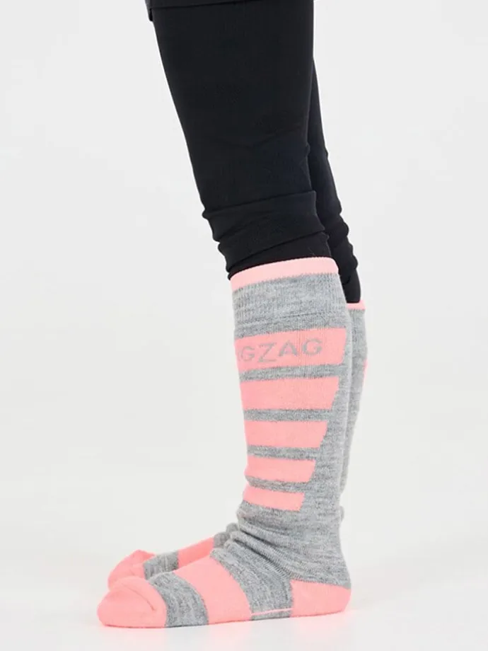 2er-Set: Ski-/ Snowboardsocken "Znow" in Grau/ Rosa