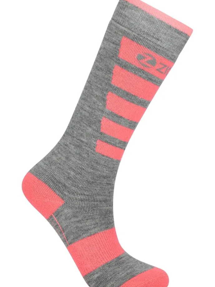 2er-Set: Ski-/ Snowboardsocken "Znow" in Grau/ Rosa