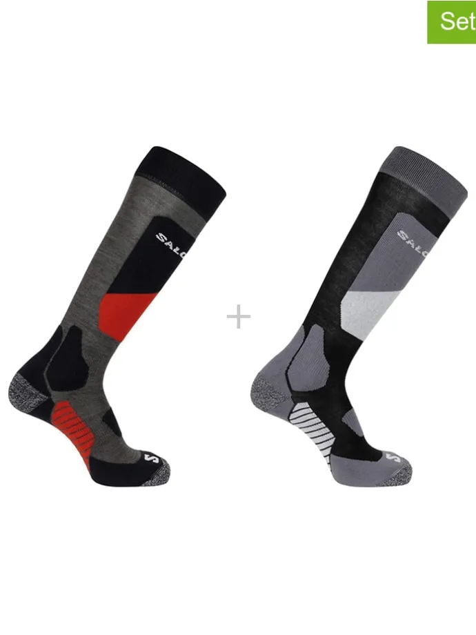 2er-Set: Ski-/ Snowboardsocken "Access" in Schwarz/ Grau