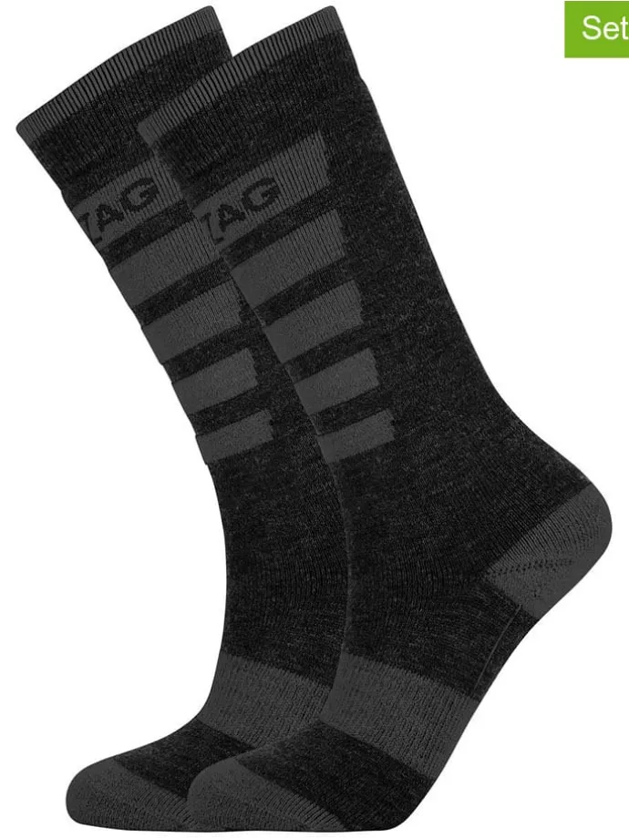 2er-Set: Ski-/ Snowboardsocken "Znow" in Schwarz